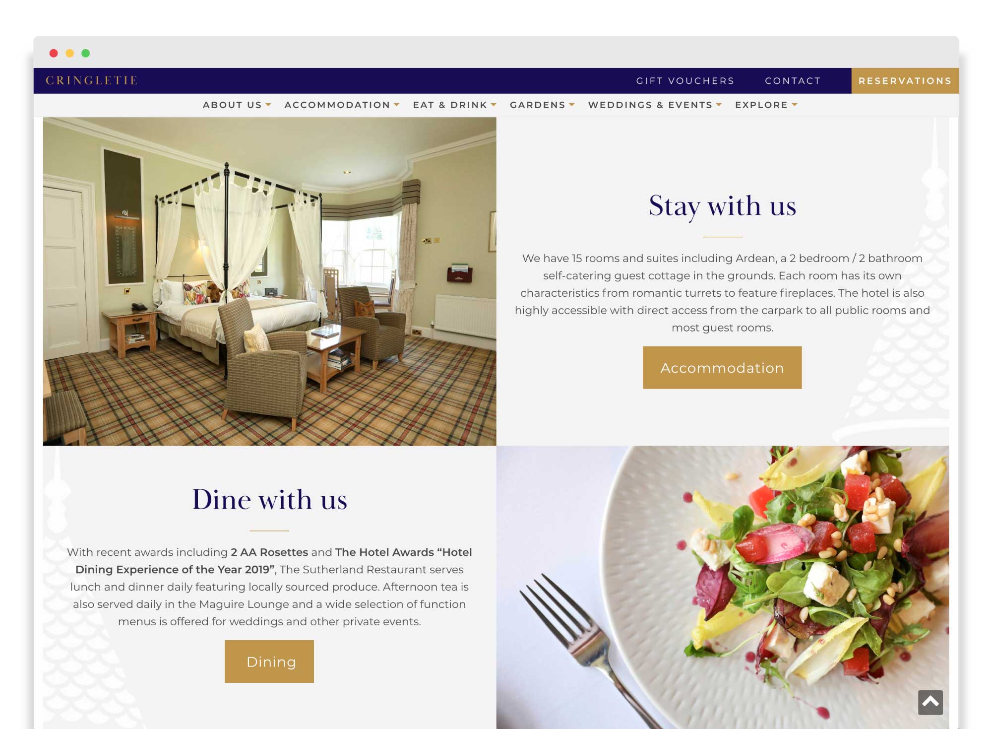 Cringletie Website Design & Development - Home Page 2